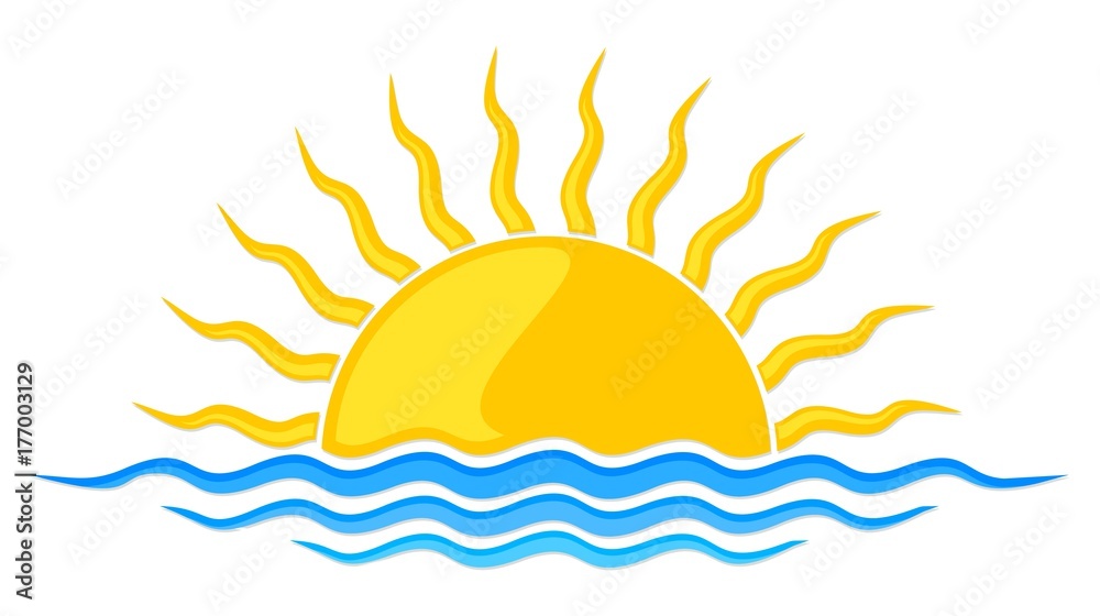 Obraz premium Logo sun and sea.