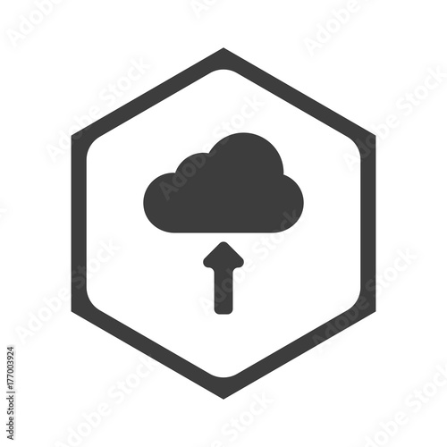 ikona sześciobok z zaokrąglonymi wewnątrz krawędziami