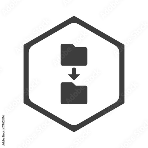 ikona sześciobok z zaokrąglonymi wewnątrz krawędziami