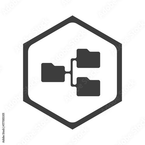 ikona sześciobok z zaokrąglonymi wewnątrz krawędziami