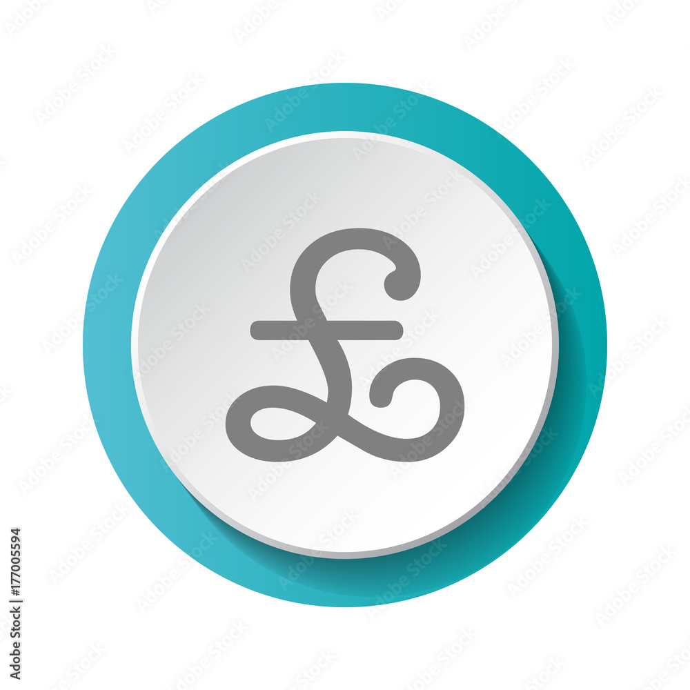 British pound symbol - 3d button. Vector. British pound symbol - 3d button. Vector.