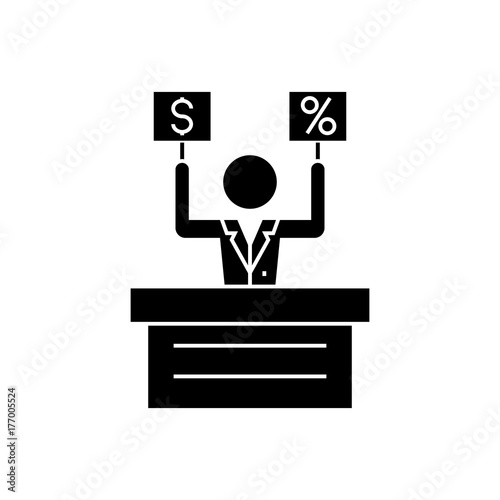 offer - market - auction icon, illustration, vector sign on isolated background