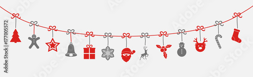 Hanging Christmas decoration. Vector.