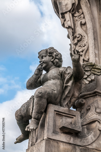 Detail of st. John of Nepomuk Monument  in Wroclaw  Poland  chiselled by J.J. Urba  ski in 1732