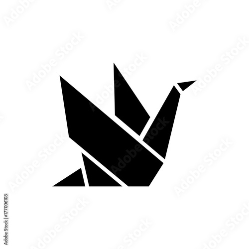 origami icon, illustration, vector sign on isolated background