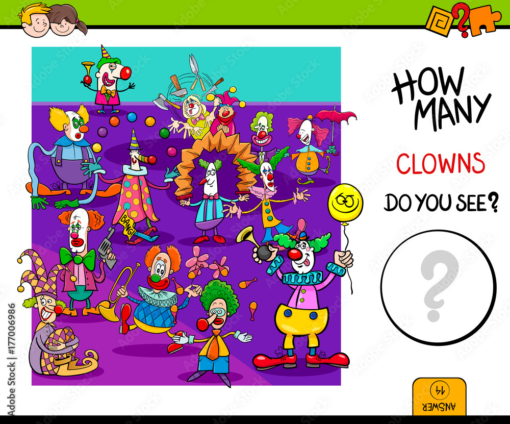 how many clowns educational game how many clowns educational game