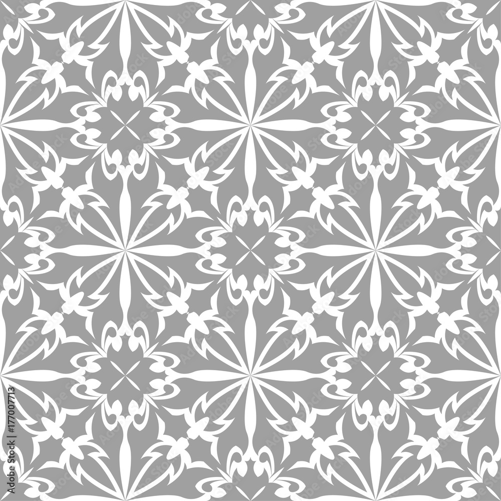 Gray floral pattern on white. Seamless background Gray floral pattern on white. Seamless background