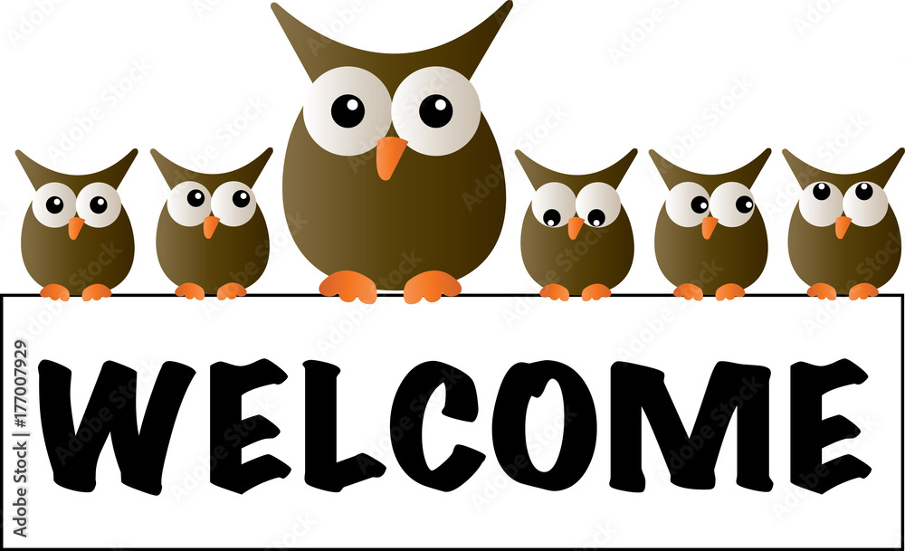 Obraz premium cool owls welcome header