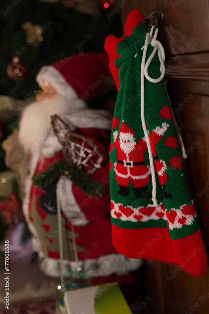 Christmas stocking for gifts with background