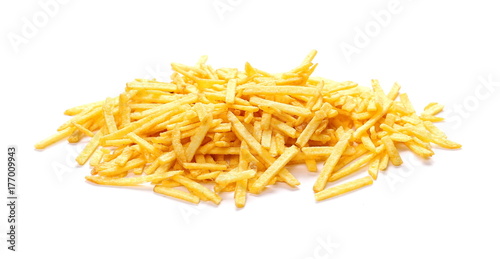 Shredded Potato chips isolated on white background