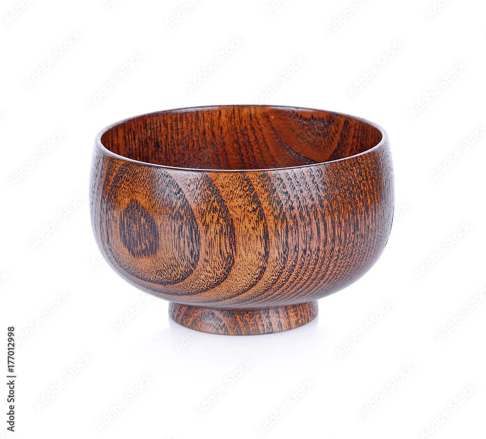 wooden bowl isolated on white background wooden bowl isolated on white background