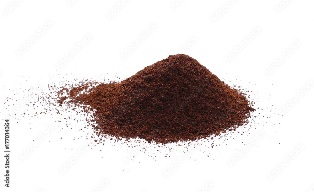 Instant coffee, pile of powdered isolated on white background Instant coffee, pile of powdered isolated on white background
