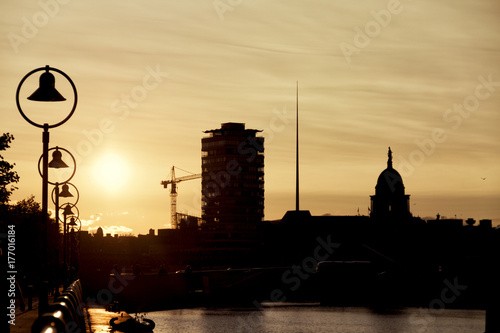 Photography Dublin skyline at sunset