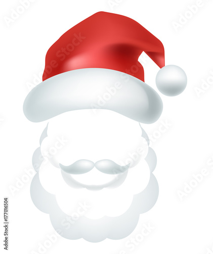 Video chat Santa Claus face selfie effect photo mask vector icon template