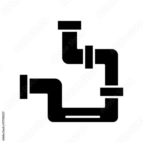 pipes plumbing icon, illustration, vector sign on isolated background