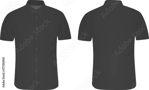 Grey short sleeve shirt. vector illustration