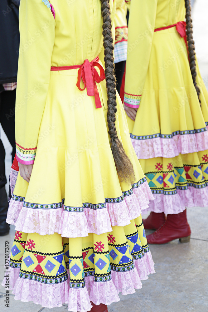 Detail of one of the folk costume of Chuvash Republic