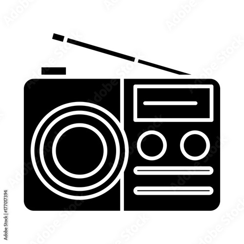 portable radio reciever icon, illustration, vector sign on isolated background
