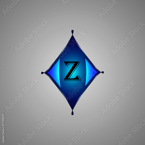 Elegant blue rhombus logotype