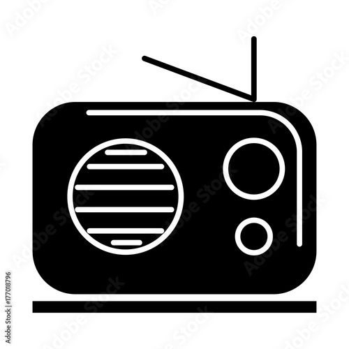 radio reciever icon, illustration, vector sign on isolated background