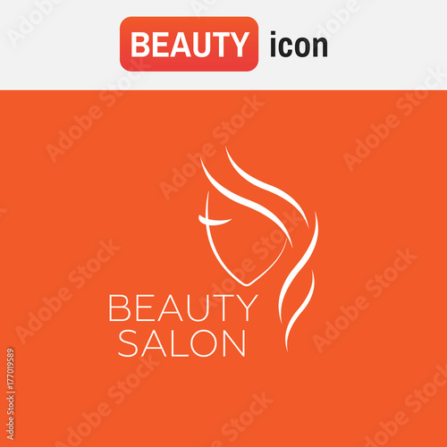 Beautiful woman vector logo template for hair salon, beauty salon, cosmetic