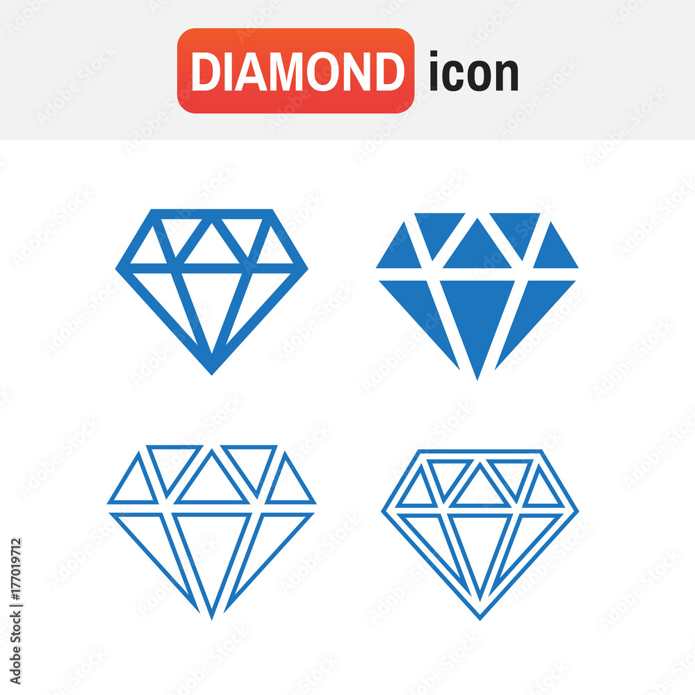 Diamond icons set. Diamond sign set
