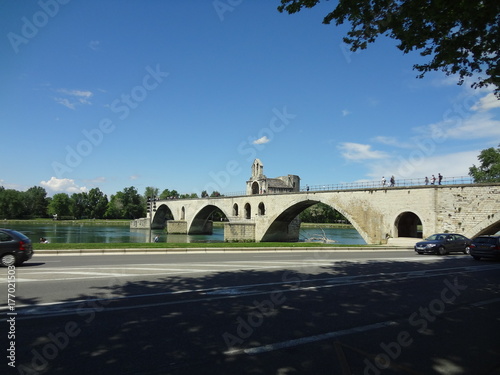 Rhone bridge in Avignon, France