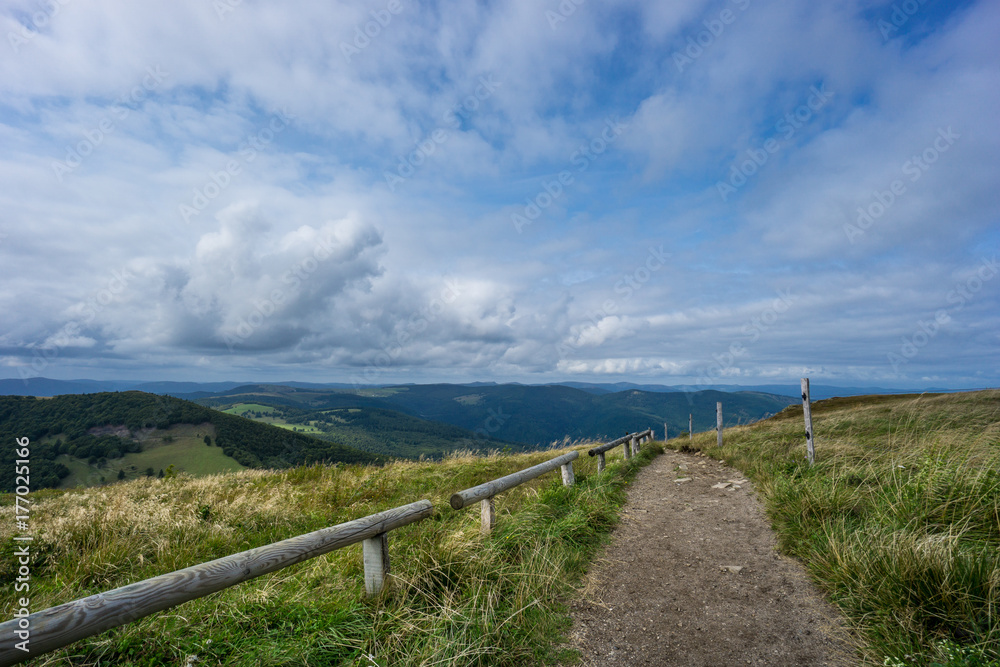France - Hike trail through french mountains in the vosges