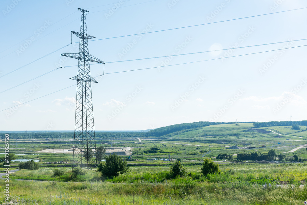 power lines of a nuclear power plant