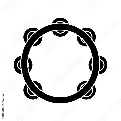tambourine icon, illustration, vector sign on isolated background