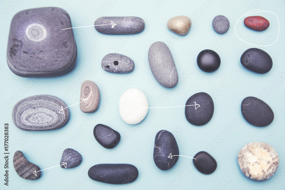 Pebble collection with arrows Pebble collection with arrows