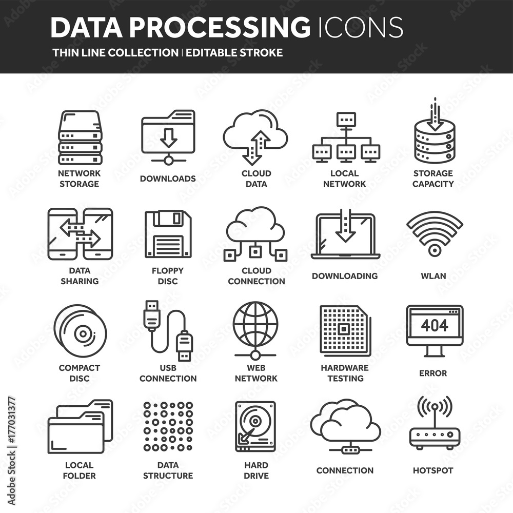 Cloud omputing. Internet technology. Online services. Data processing ...