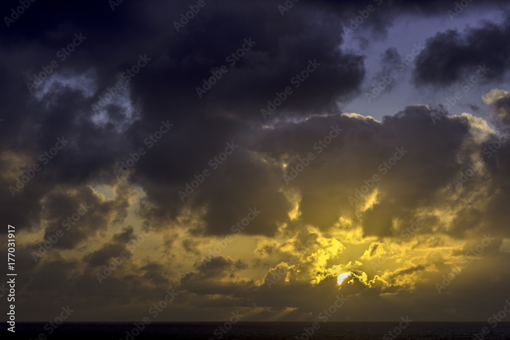Sunrise over the ocean before storm / Lanzarote / Canary Islands Sunrise over the ocean before storm / Lanzarote / Canary Islands