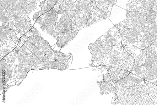 Strade di Istanbul, cartina della città, Turchia. Stradario