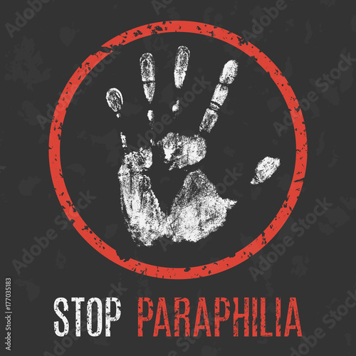 Vector illustration. The medical diagnosis. Stop paraphilia.