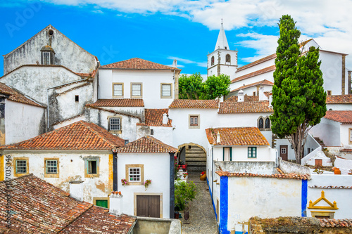 Scenic summer sight in Obidos, Leiria District, Portugal. photo