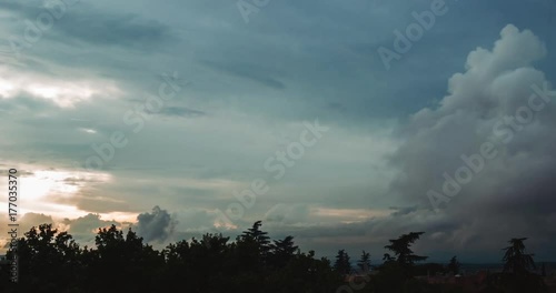Time lapse clip of clouds at sunset