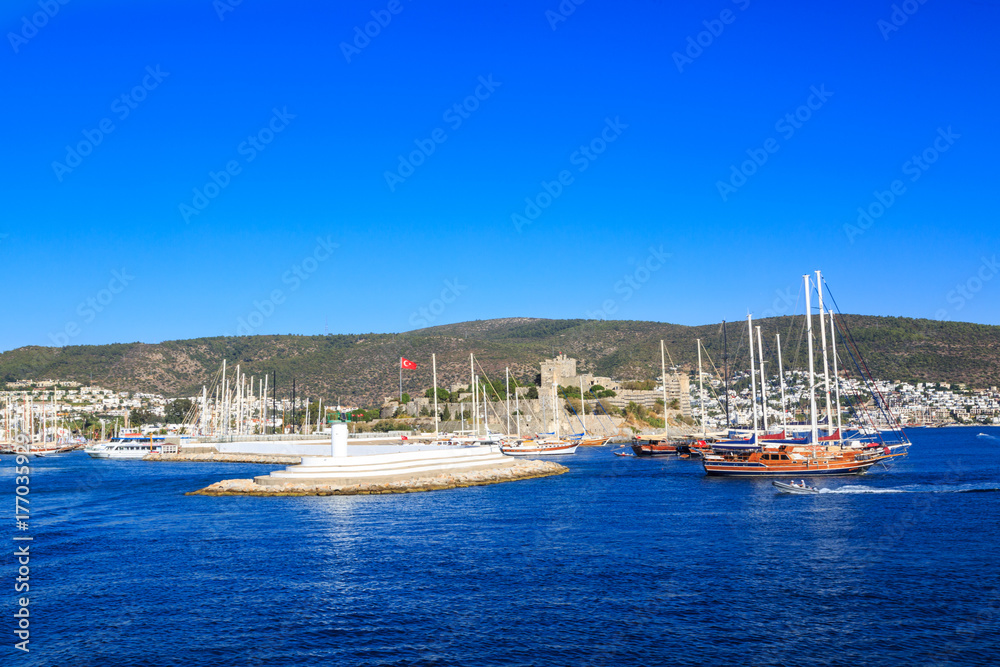 Bodrum castle and lighthouse in bodrum, Turkey
