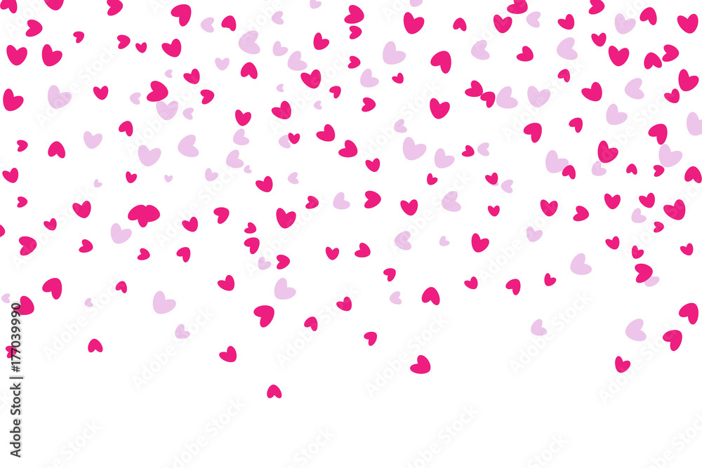 heart shaped confetti falling down