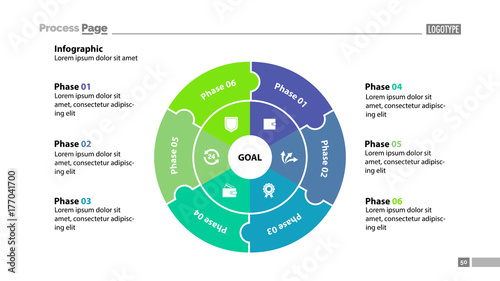 Six Circle Sectors Slide Template