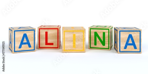 Name Alina bunte Würfel