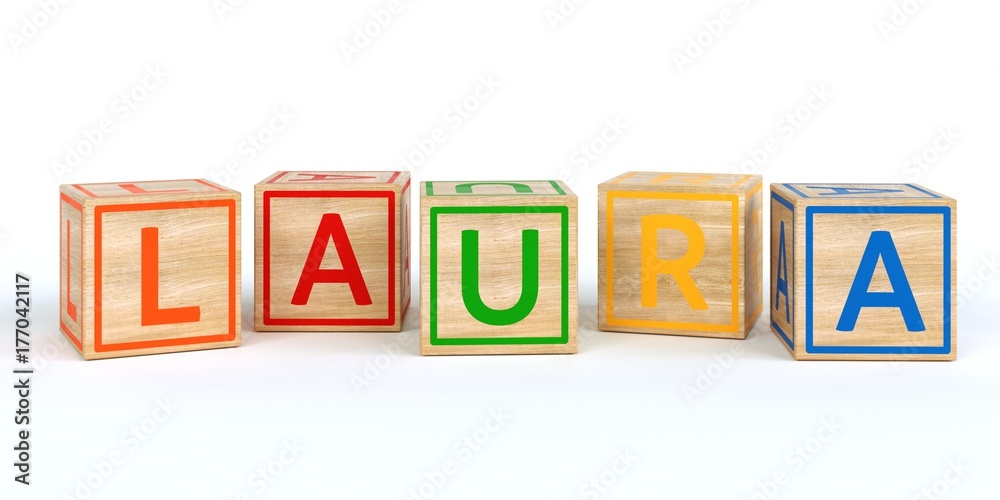 Name Laura bunte Würfel Name Laura bunte Würfel