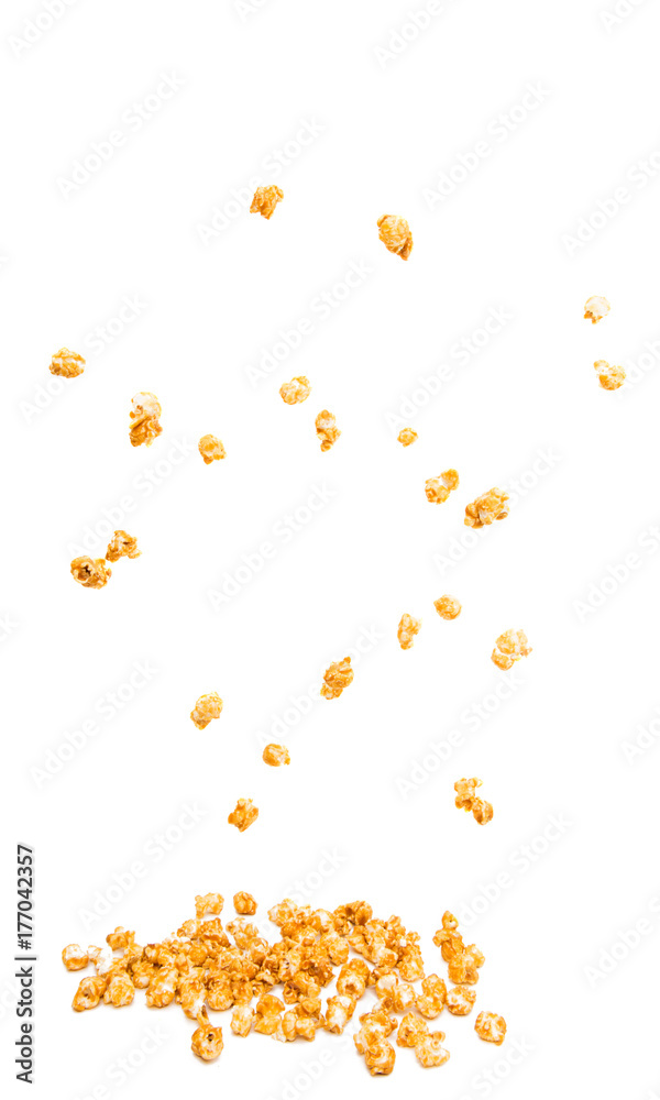caramelized popcorn isolated caramelized popcorn isolated