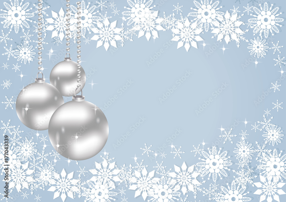 Merry Christmas and New Year Background. Christmas card with balls Merry Christmas and New Year Background. Christmas card with balls