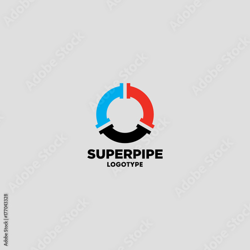 3 color Pipes Logo & Branding Identity. Corporate vector design template Isolated on a clear background.