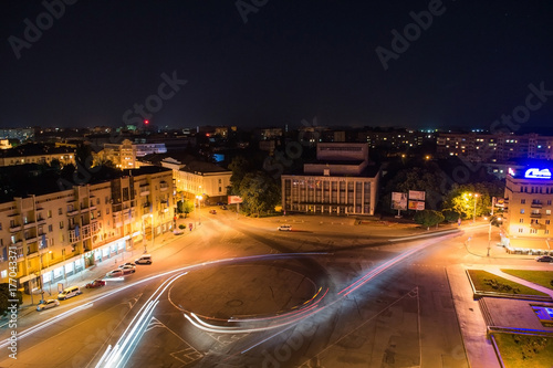 Canvas Print Night city of Zhitomir
