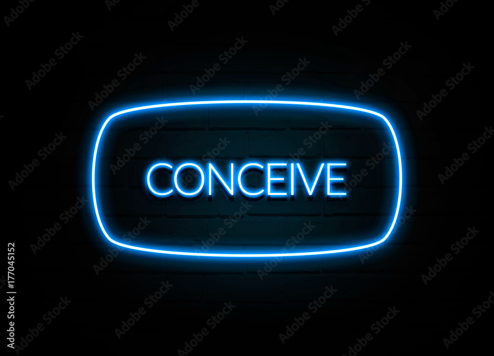 Conceive - colorful Neon Sign on brickwall Conceive - colorful Neon Sign on brickwall