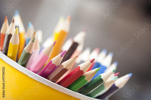 Colored pencils in a can photo