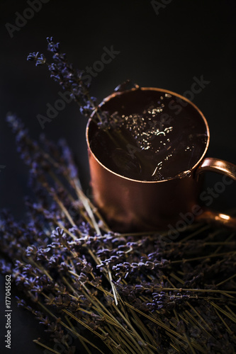 Photography Lavender mint moscow mule cocktail