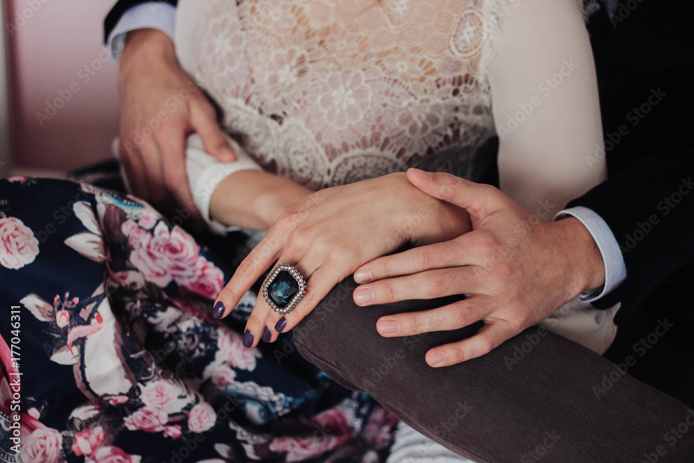 Close up of a romantic couple hands Close up of a romantic couple hands